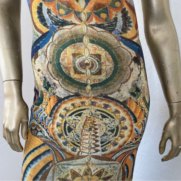 RARE VINTAGE VIVIENNE TAM CHAKRAS SHORT SLEEVE NYLON MAXI DRESS, SZ 2, Hong Kong - Picture 5 of 8